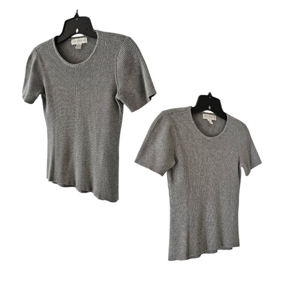 Petite Sophisticate Ribbed Cardigan & Top Set | EUC | SP | Gray - Picture 7 of 16